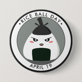 Rice Ball Day, kawaii Onigiri Button