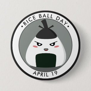 Rice Ball Day, kawaii Onigiri Button