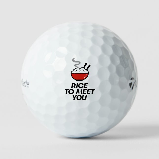 'Rice To Meet You' Punny Lighthearted Fun Gift Golfball (Vorderseite)
