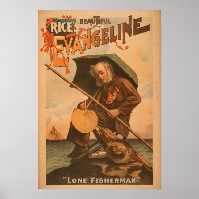 Rice's schöne Evangeline "Lone Fisherman" Poster (Vorne)