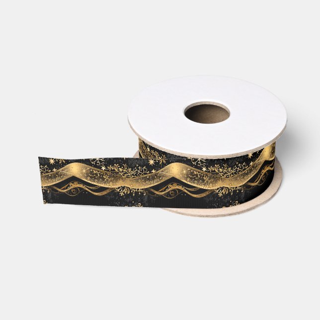 Rich Black & Gold Urlaub Ripsband (Spule)