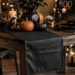 Rich Black Kariert Tartan Anspruchsvolle Kurzer Tischläufer