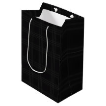 Rich Black Tones Scottish Tartan Plaid Pattern 
