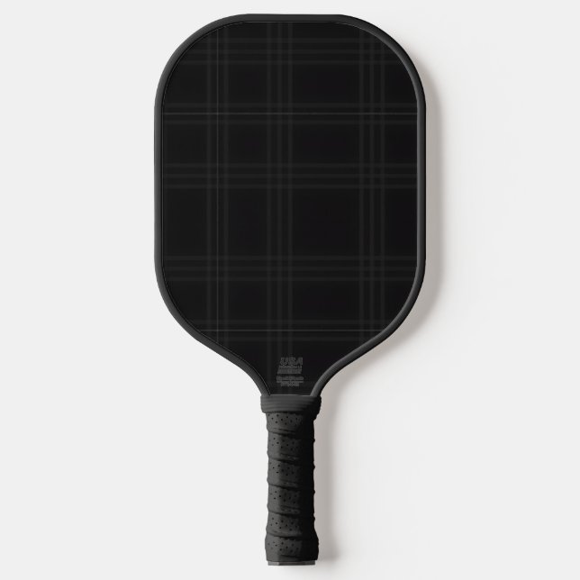 Rich Black Tones Scottish Tartan Plaid Pattern  Pickleball Schläger (Vorderseite)