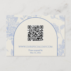 Rich Blue Französisch Blumentoilette Begleitkarte