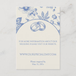 Rich Blue Französisch Blumentoilette Begleitkarte