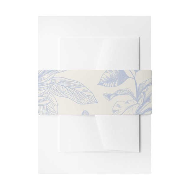 Rich Blue Französisch Blumentoilette Einladungsbanderole (Vorderseite Beispiel)