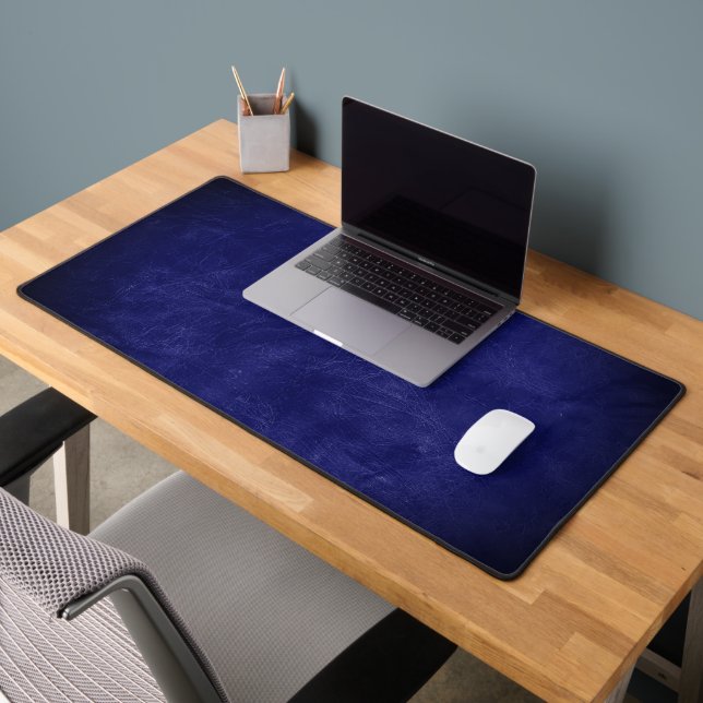 Rich Blue Leather Background Schreibtischunterlage (Büro 2)