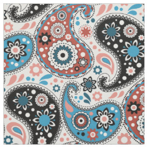 Rich Blue Persian Paisley Bohemisch Elegante Stoff