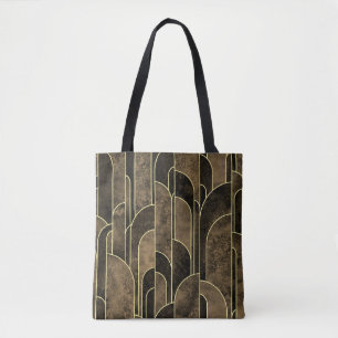 Rich Brown and Gold Art Deco Muster Tasche