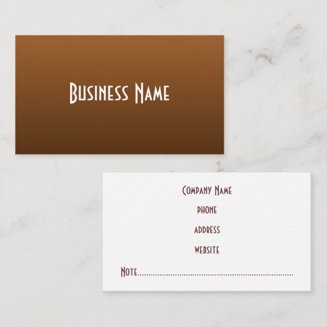 Rich Brown Business Card Visitenkarte (Vorne/Hinten)