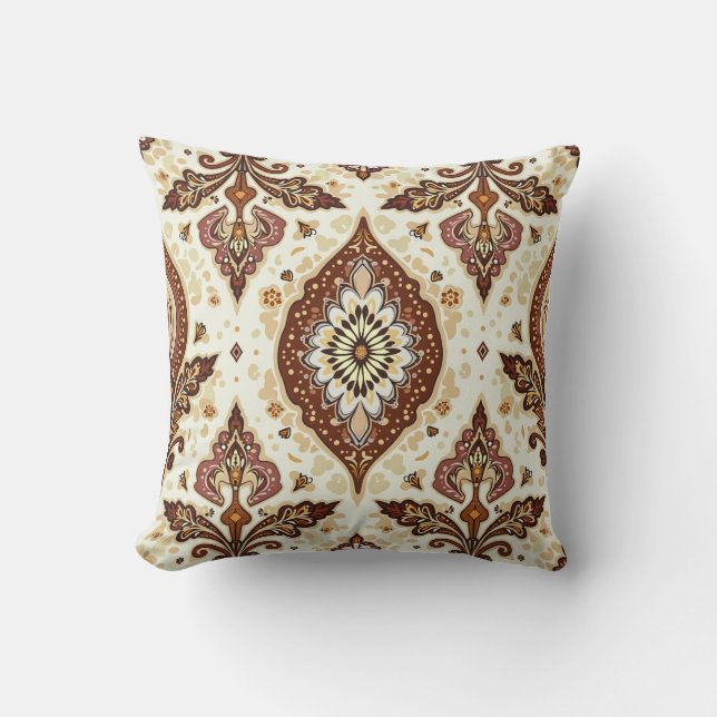 Rich Brown Paisley Cushion Kissen (Vorderseite)