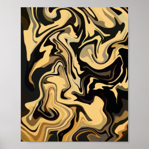 Rich Brown Wirbel mit goldenen Farben Poster