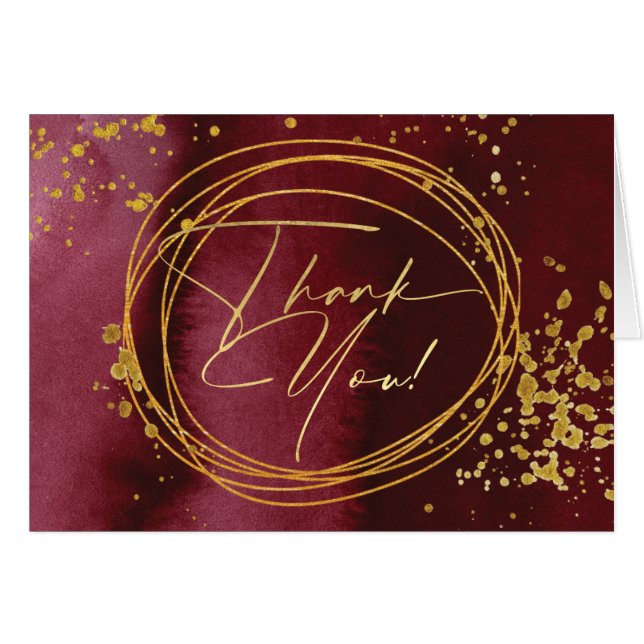 Rich Burgundi Gold Spritzer Weihnachtsfeiertag (Vorderseite (Horizontal))