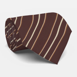 Rich Chocolate Brown & Beige Multi-Stripe Krawatte