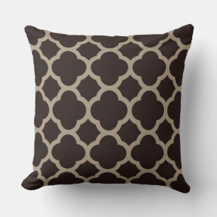 Rich Chocolate Mocha Quatrefolienmuster Kissen