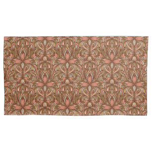 Rich Clay Art Nouveau Floral King Pillow Case Kissenbezug