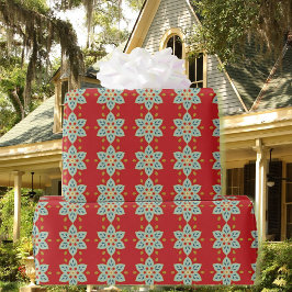 Rich Colonial Red Quilt Pattern Geburtstagsgeschen Geschenkpapier