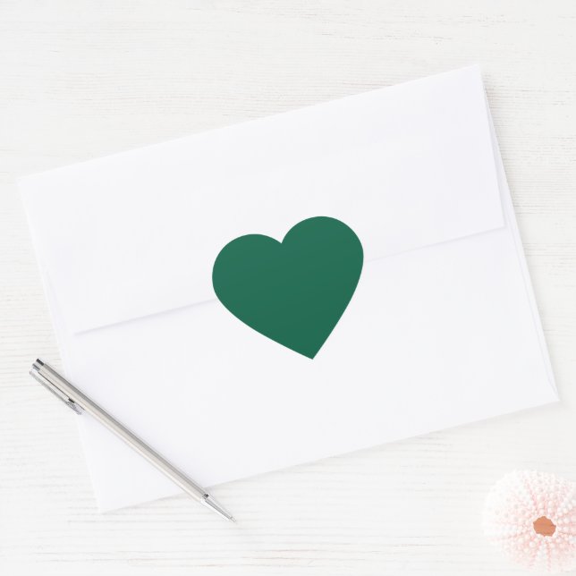 Rich Dark Green Heart Sticker (Umschlag)