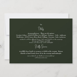 Rich Dark Green Wedding Detail Einladung