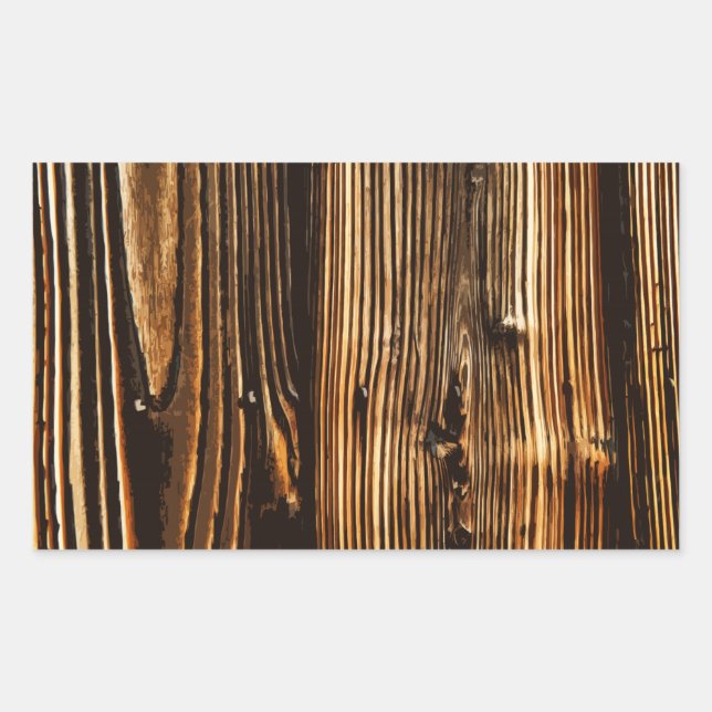 Rich Dark Wood Grain Rechteckiger Aufkleber (Vorderseite)