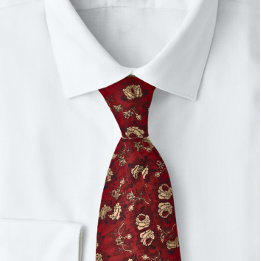 Rich Elegant Patched Rote Rose Krawatte