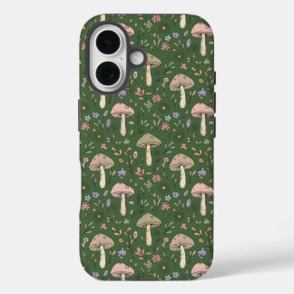 Rich Emerald Green Fungi Seamless Jewel Tone iPhone 16 Hülle