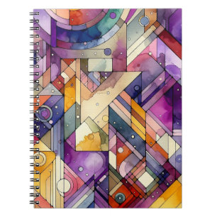 Rich geometric mosaic gesteinigtes Glas Wasserfarb Notizblock