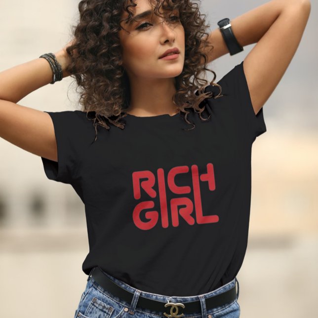 RICH GIRL Bold Red Typografy Tri-Blend Shirt (Von Creator hochgeladen)
