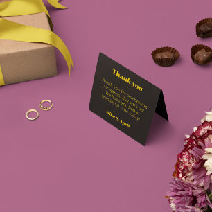 Rich Golden in Black Wedding Theme Dankeskarte