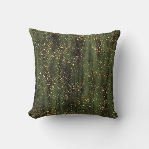 Rich Green and Gold Abstrakt Sparkle Muster Kissen
