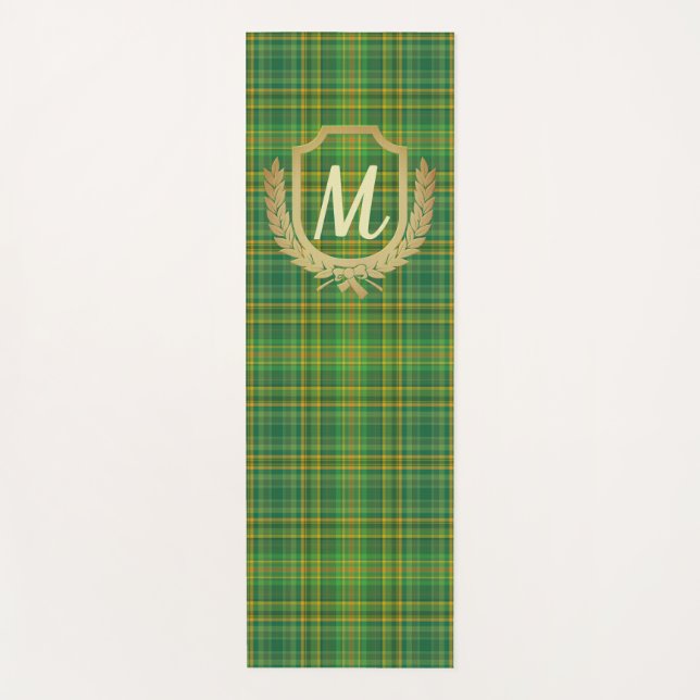 Rich Green Tartan (Kariert) Custom Yogamatte (Vorderseite)