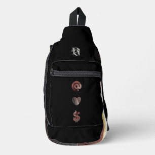RICH Gürteltasche Trend Abstract Schwarz Pulverig Crossbody Bag