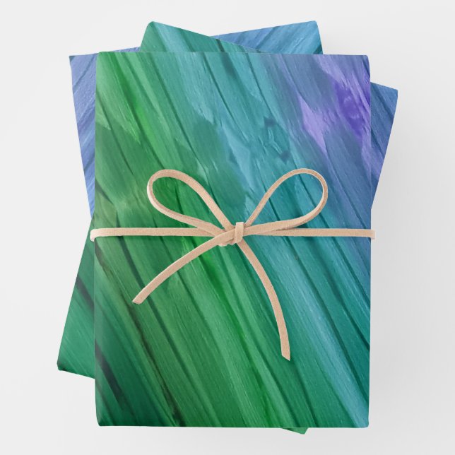 Rich indigo, deep green, and amethyst geschenkpapier set (Beispiel)
