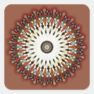 Rich Kupfer mandala Quadratischer Aufkleber