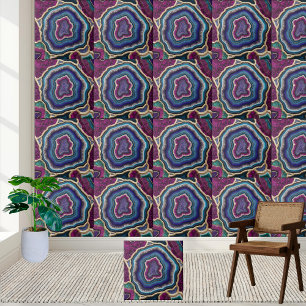 Rich Lila und Aquamarin Geode Agate Tile Fliese