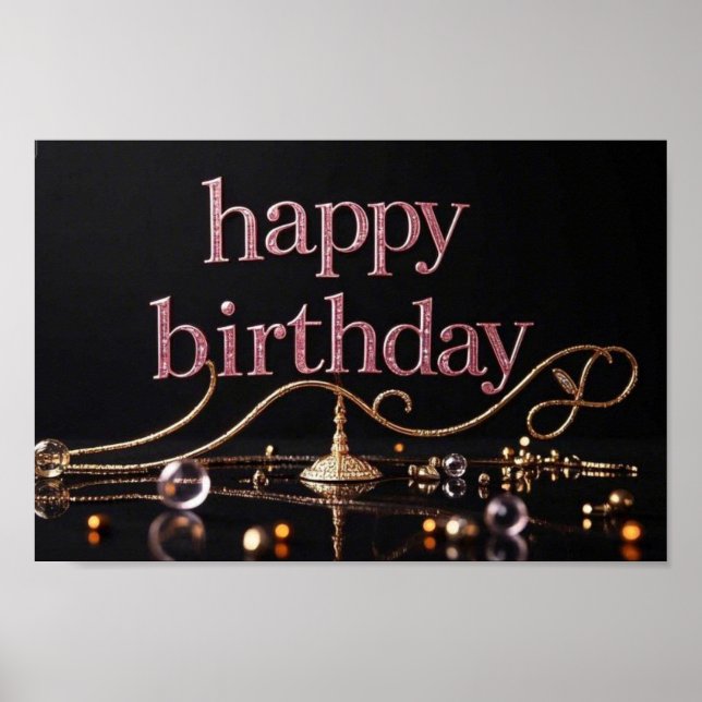 Rich Pink Blush luxuriös elegant extravagant Poster (Vorne)