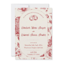 Rich Red French Floral Toile