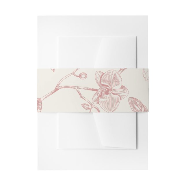 Rich Red French Floral Toile Einladungsbanderole (Vorderseite Beispiel)