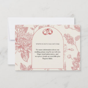 Rich Red French Floral Toile floral Enclosure Card RSVP Karte