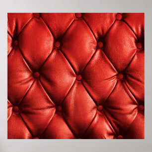 Rich Red Leather: Luxury Textured Detail Poster