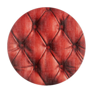 Rich Red Leather: Luxury Textured Detail Schneidebrett