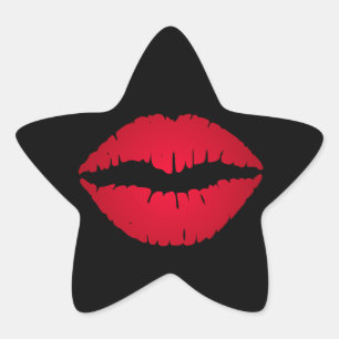 Rich Red Lipstick Print Stern-Aufkleber