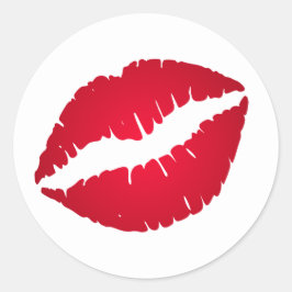 Rich Red Lipstick Runder Aufkleber