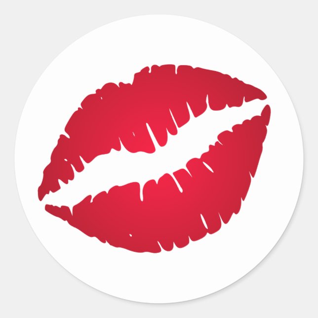 Rich Red Lipstick Runder Aufkleber (Vorderseite)