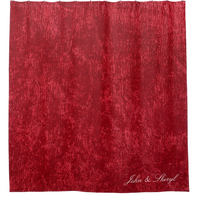 Rich Red Velvet Style Duschvorhang (Vorderseite)