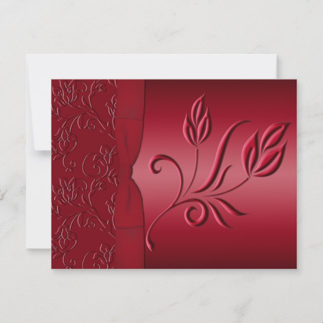 Rich Red Wedding RSVP Karte (Vorderseite)