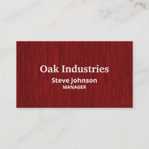 Rich Red Woodgrain Look Beruflich Visitenkarte
