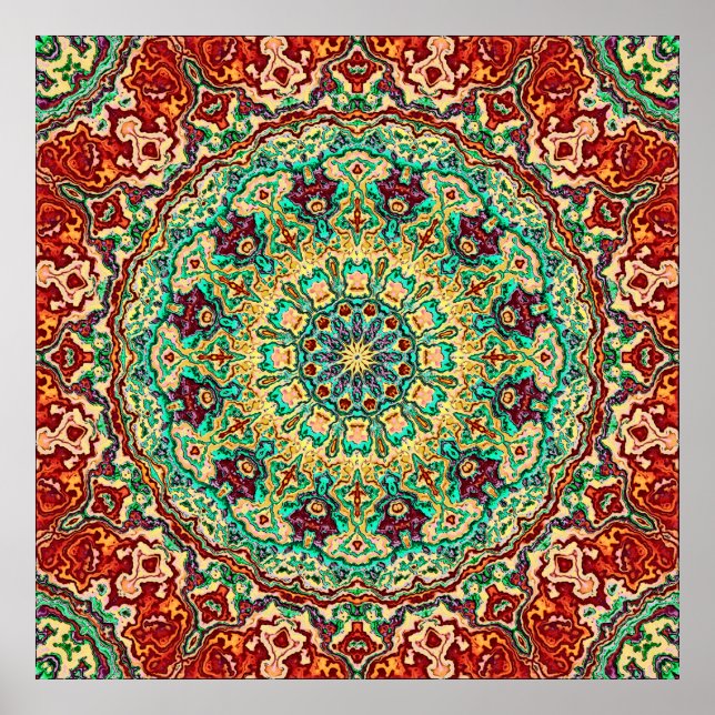 Rich Reds Mandala Poster (Vorne)
