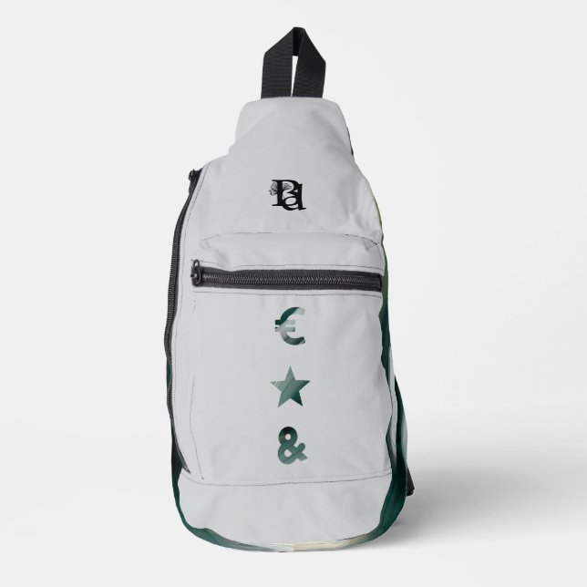 RICH Sling Bag Trend Abstrakt Schwarz-weiß grün (Vorderseite)